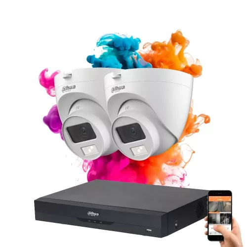 Dahua 2 dome camera 5MP surveillance system with color night vision