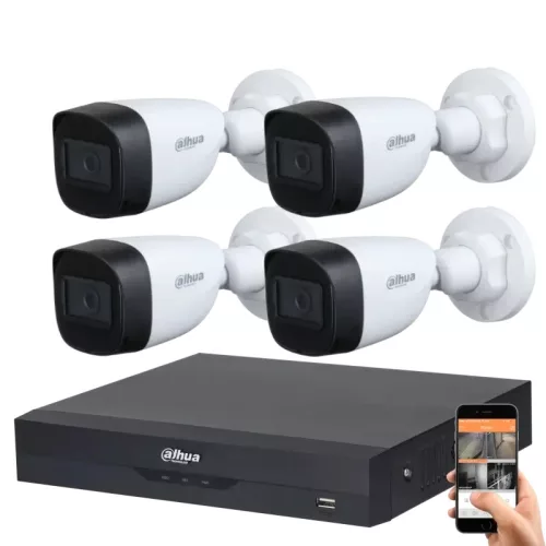 Dahua 5 Megapixel 4 Bullet Camera System with 30 m Night Vision
