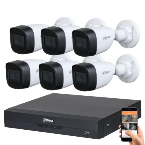 Dahua 5 Megapixel 6 bullet camera system with 30 m viewing distance