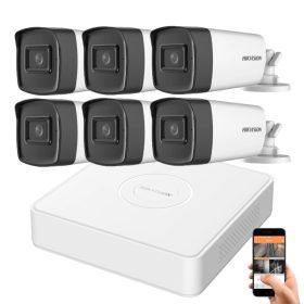   Hikvision 5 megapixel 6 bullet camera system with 40 m viewing distance