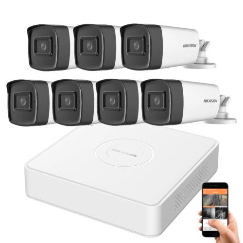 Hikvision 5 megapixel 7 bullet camera system with 40 m viewing distance