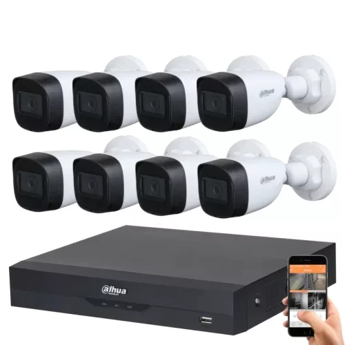 Dahua 5 Megapixel 8 Bullet Camera System with 30 m Night Vision