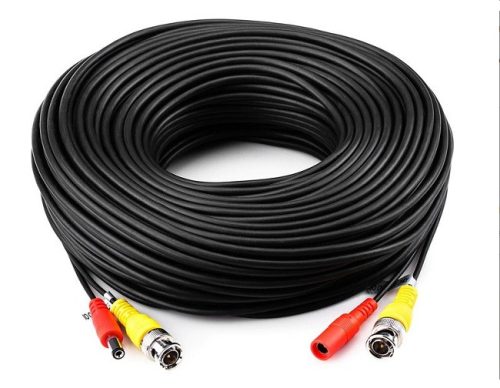 Pre-assembled camera cable with BNC and 12V power connector 30 meters