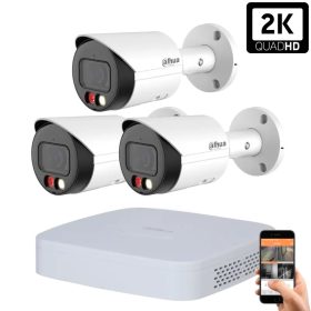   Dahua 3 outdoor camera IP surveillance system 4MP with color night vision