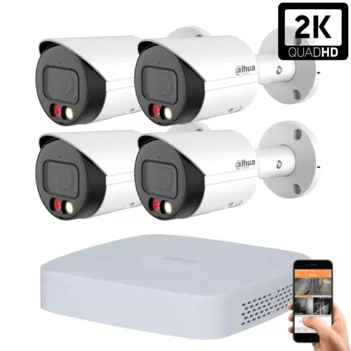 Dahua 4 outdoor camera IP surveillance system 4MP with color night vision