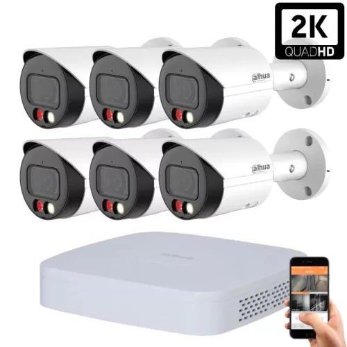 Dahua 6 Outdoor Camera IP System 4MP with Color Night Vision