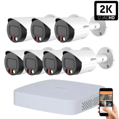 Dahua 7 outdoor camera IP surveillance system 4MP with colour night vision