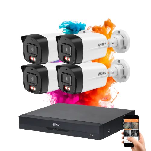 Dahua 4-camera IP security system with 4MP colour night vision