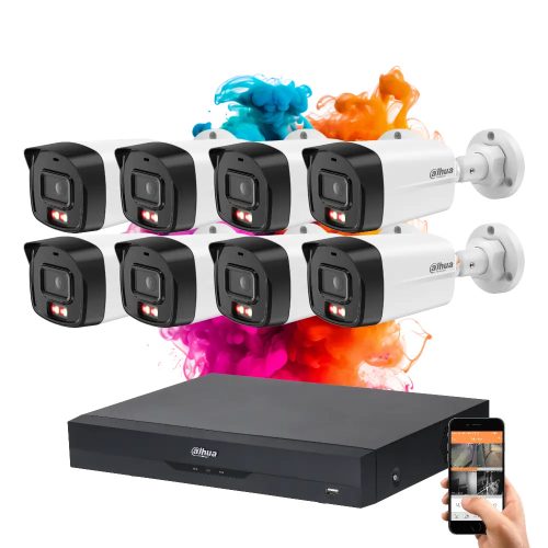 Dahua 8-camera IP security camera system with 4MP colour night vision