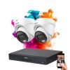 Dahua 2-dome IP security camera system 4MP with color night vision
