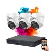 Dahua 3 dome security IP camera system 4MP with colour night vision