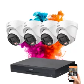   Dahua 4 dome security IP camera system 4MP with colour night vision