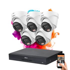   Dahua 5 Dome Security IP Camera System 4MP with Color Night Vision