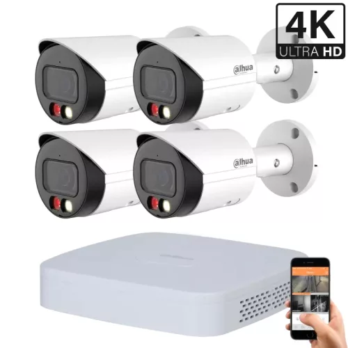 Dahua 4 outdoor camera IP surveillance system 8MP with colour night vision