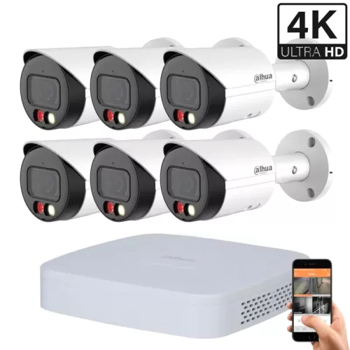 Dahua 6 outdoor camera IP surveillance system 8MP with colour night vision