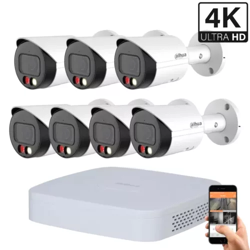 Dahua 7 outdoor camera IP surveillance system 8MP with colour night vision