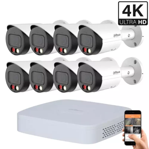 Dahua 8 Outdoor Camera IP System 8MP with Color Night Vision