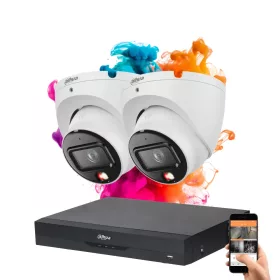   Dahua 2-dome security IP camera system 8MP with color night vision