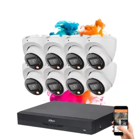   Dahua 8 dome security camera IP system with 8MP colour night vision