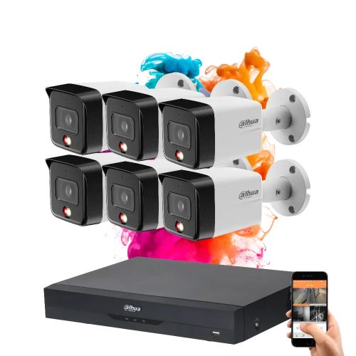 Dahua 6-camera IP security system 8MP with colour night vision