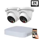 Dahua 2-dome outdoor IP camera system 4MP with color night vision
