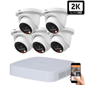   Dahua 5-dome outdoor IP camera system 4MP with color night vision