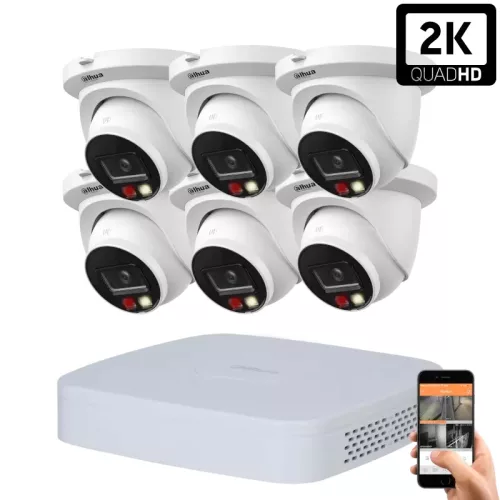 Dahua 6 dome outdoor IP camera system 4MP with color night vision