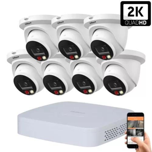 Dahua 7-dome outdoor IP camera system 4MP with color night vision