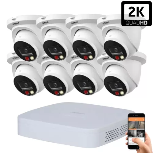 Dahua 8 dome outdoor IP camera system 4MP with color night vision