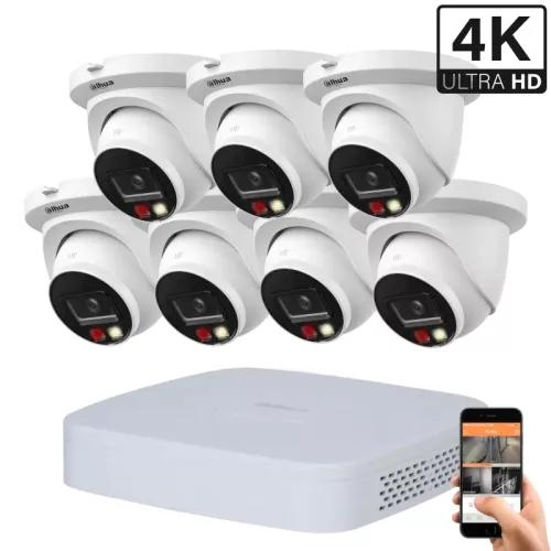 Dahua 7 dome outdoor IP camera system 8MP with colour night vision
