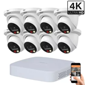  Dahua 8 outdoor dome camera IP surveillance system 8MP with color night vision