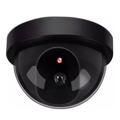 Black dome dummy camera with built-in red LED light