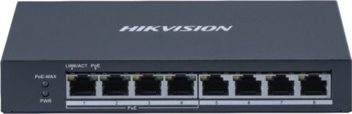 Hikvision DS-3E0508P-O 4 PoE portos switch 4 uplink porttal (1GB/s, 60W)