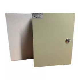   12V 10A UPS-ready power supply in lockable metal box with 9 power outputs