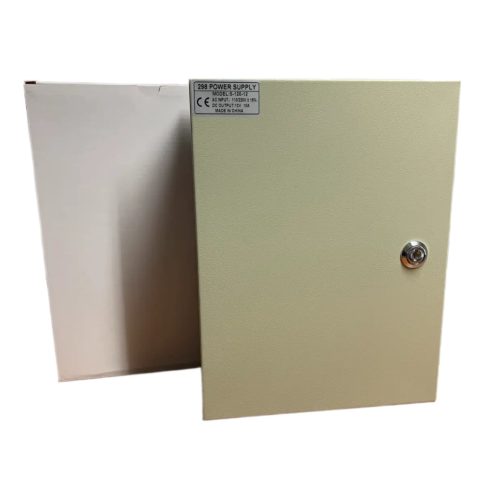 12V 10A UPS-ready power supply in lockable metal box with 9 power outputs