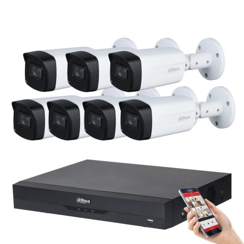 Dahua 7-camera 8MP 4K CCTV system kit with 40m night vision