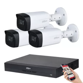  Dahua 3-Camera 5 MP Surveillance System Kit with 80 m Night Vision