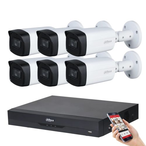 Dahua 6-camera 8MP 4K CCTV system kit with 40 m night vision