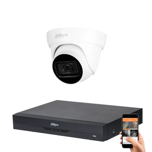 Dahua 1-dome camera 8MP 4K CCTV system kit with 30 m night vision