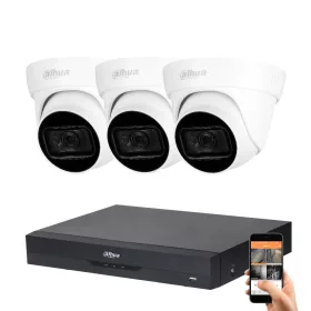  Dahua 3-dome camera 8MP 4K surveillance system kit with 30 m night vision