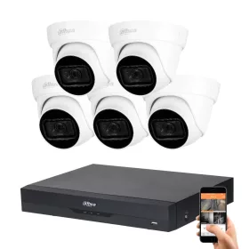   Dahua 5 dome camera 8MP 4K surveillance system kit with 30 m night vision