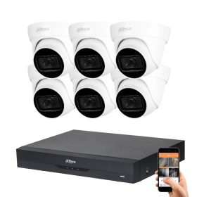   Dahua 6 dome camera 8MP 4K surveillance system kit with 30 m night vision