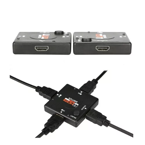 HDMI switch splitter with 3 inputs and 1 output