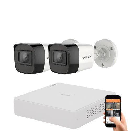 Hikvision 5 megapixel 2-camera security system with 30 m viewing distance