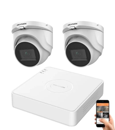 Hikvision 5 Megapixel 2-Dome Camera System with 30 m Night Vision