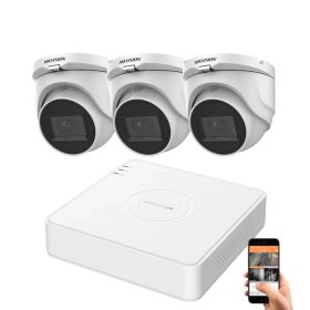   Hikvision 5 megapixel 3-dome camera system with 30 m night vision