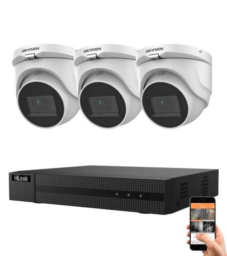 Hikvision HiLook 5 megapixel 3 dome camera system with 30 m night vision
