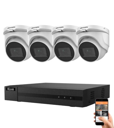 Hikvision HiLook 5 megapixel 4-dome camera system with 30 m night vision
