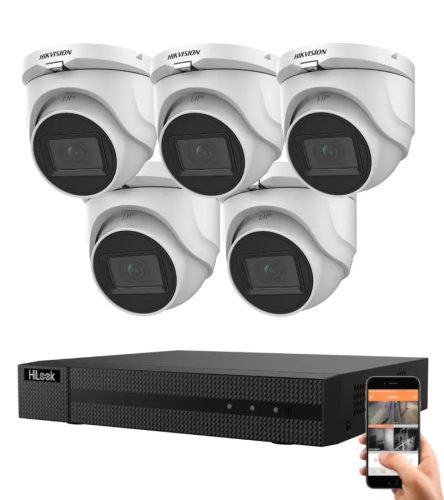Hikvision HiLook 5 megapixel 5 dome camera system with 30 m viewing distance
