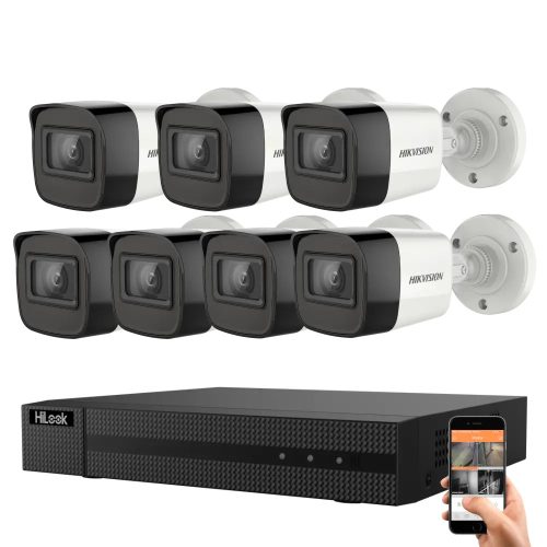 Hikvision HiLook 5 megapixel 7-camera surveillance system with 30 m viewing distance